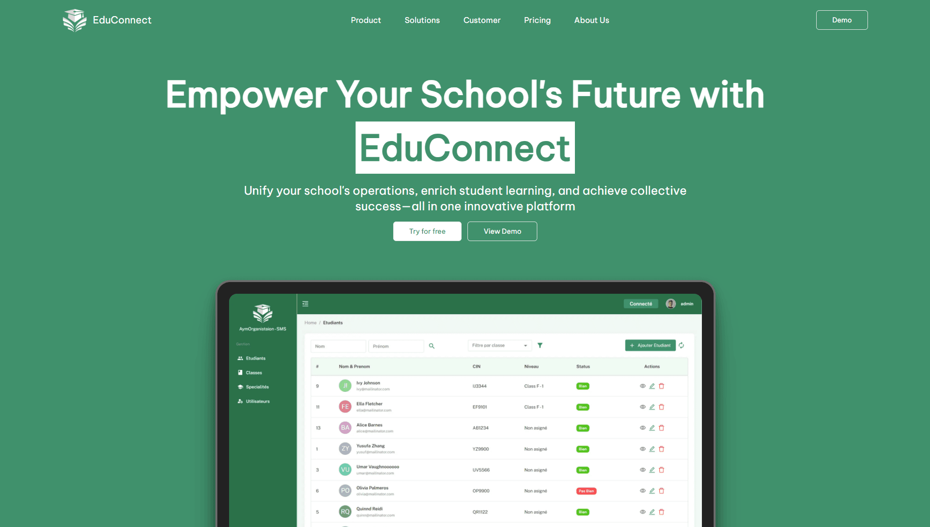 EduConnect - Landing Page