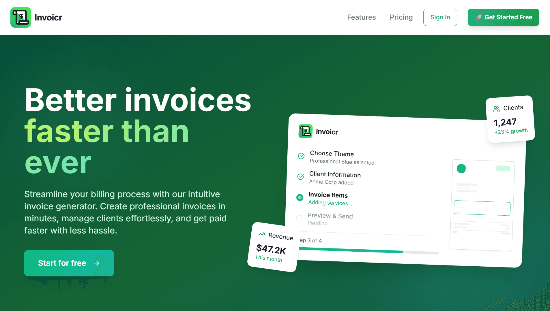 Invoicr SaaS - Invoice Generator & Management System